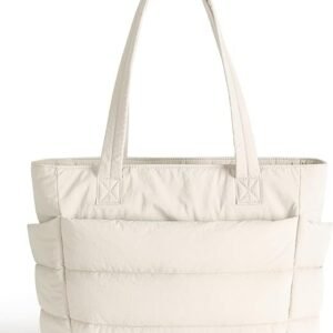 Women's Solid Color Quilted Tote Bag, Lightweight Puffer Design Shoulder Bag for Travel & Work & Beach, Casual Trendy Versatile High-quality Daily Commuting Bag, women's bags